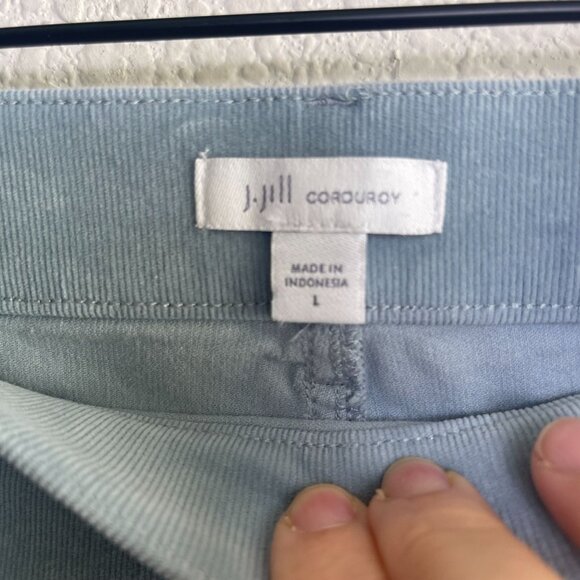 J.Jill Corduroy Pull-On Pants Size Large Dust Blue Straight Leg Stretch - Picture 4 of 7
